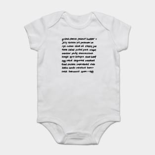 Sandwich Types Wall of Text Baby Bodysuit